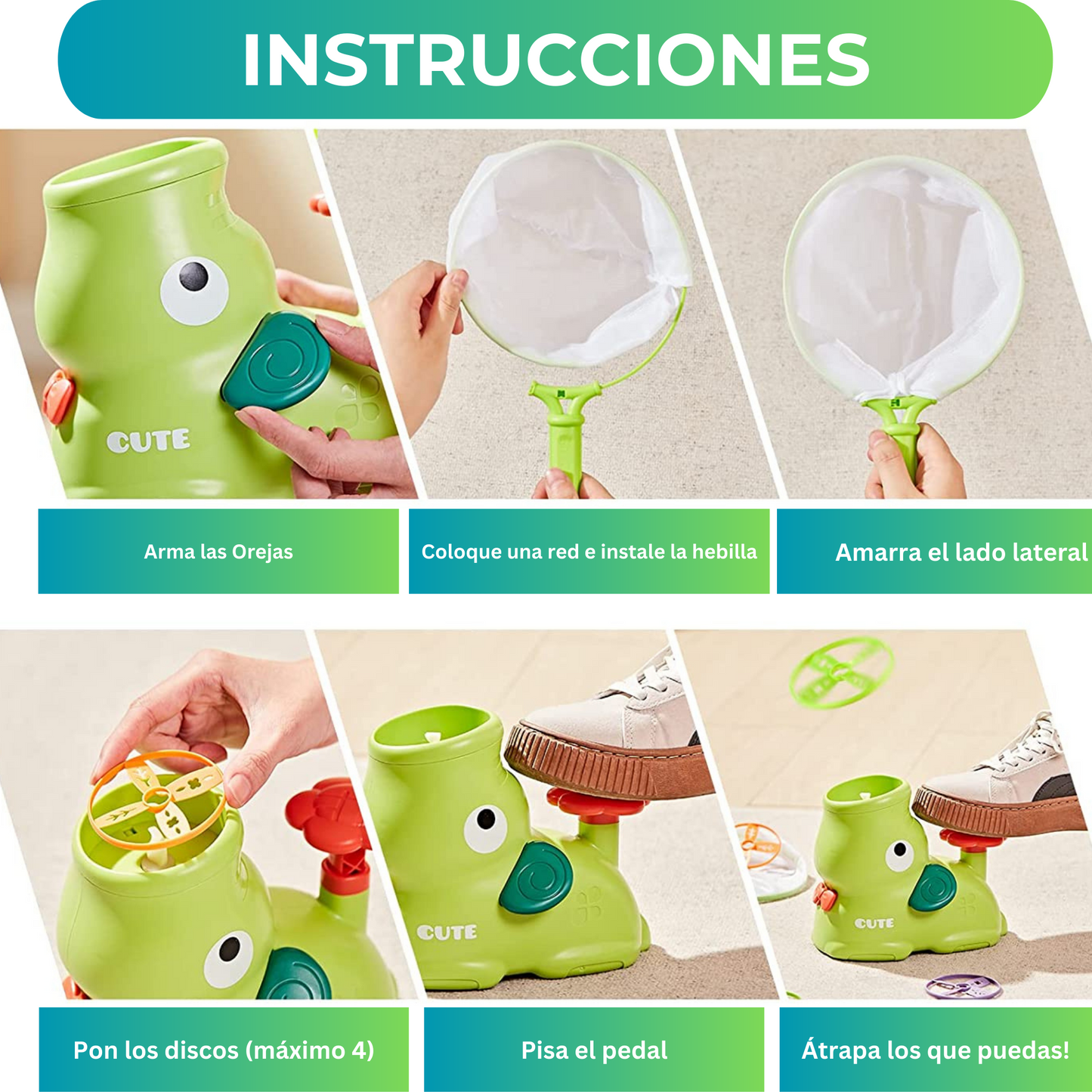 Porkyx Lanzadiscos Volador MultiPlayer - Juguete deportivo con Set Atrapa discos - Niños Outdoor e Indoor (5 años +)